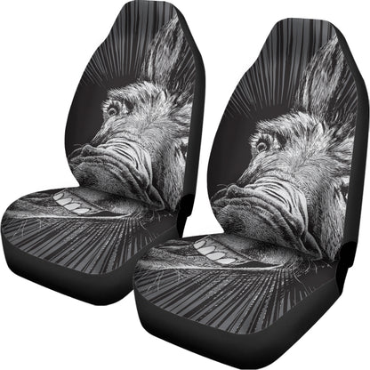 Black And White Crazy Donkey Print Universal Fit Car Seat Covers