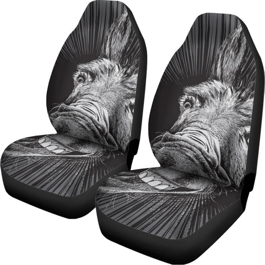 Black And White Crazy Donkey Print Universal Fit Car Seat Covers