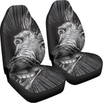 Black And White Crazy Donkey Print Universal Fit Car Seat Covers