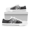 Black And White Crazy Donkey Print White Low Top Sneakers