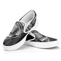 Black And White Crazy Donkey Print White Slip On Sneakers