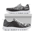 Black And White Crazy Donkey Print White Running Shoes