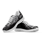 Black And White Crazy Donkey Print White Sneakers