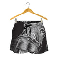 Black And White Crazy Donkey Print Women's Shorts