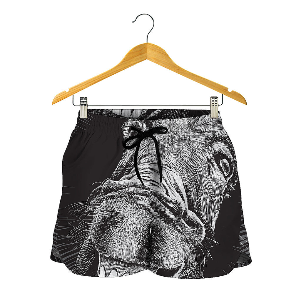 Black And White Crazy Donkey Print Women's Shorts