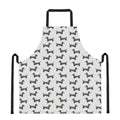Black And White Dachshund Pattern Print Apron