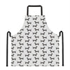 Black And White Dachshund Pattern Print Apron