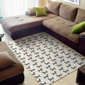 Black And White Dachshund Pattern Print Floor Mat