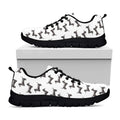Black And White Dachshund Pattern Print Black Running Shoes