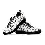 Black And White Dachshund Pattern Print Black Sneakers