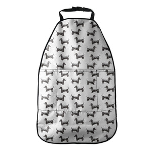 Black And White Dachshund Pattern Print Car Seat Organizers