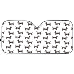 Black And White Dachshund Pattern Print Car Sun Shade