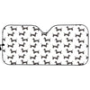 Black And White Dachshund Pattern Print Car Sun Shade