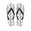 Black And White Dachshund Pattern Print Flip Flops