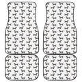 Black And White Dachshund Pattern Print Front and Back Car Floor Mats