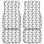 Black And White Dachshund Pattern Print Front and Back Car Floor Mats