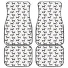 Black And White Dachshund Pattern Print Front and Back Car Floor Mats