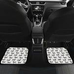 Black And White Dachshund Pattern Print Front and Back Car Floor Mats