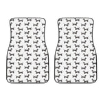 Black And White Dachshund Pattern Print Front Car Floor Mats