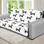 Black And White Dachshund Pattern Print Futon Protector