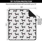 Black And White Dachshund Pattern Print Futon Protector