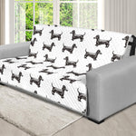 Black And White Dachshund Pattern Print Futon Protector