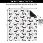 Black And White Dachshund Pattern Print Futon Protector