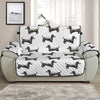 Black And White Dachshund Pattern Print Half Sofa Protector