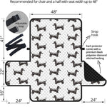 Black And White Dachshund Pattern Print Half Sofa Protector