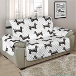 Black And White Dachshund Pattern Print Half Sofa Protector