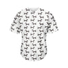 Black And White Dachshund Pattern Print Men's Baseball Jersey