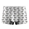 Black And White Dachshund Pattern Print Men's Boxer Briefs