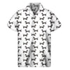 Black And White Dachshund Pattern Print Men's Short Sleeve Shirt