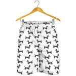 Black And White Dachshund Pattern Print Men's Shorts