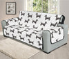 Black And White Dachshund Pattern Print Oversized Sofa Protector