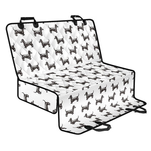 Black And White Dachshund Pattern Print Pet Car Back Seat Cover