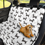 Black And White Dachshund Pattern Print Pet Car Back Seat Cover