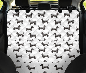 Black And White Dachshund Pattern Print Pet Car Back Seat Cover