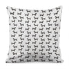 Black And White Dachshund Pattern Print Pillow Cover