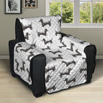 Black And White Dachshund Pattern Print Recliner Protector