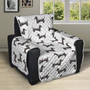 Black And White Dachshund Pattern Print Recliner Protector