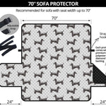 Black And White Dachshund Pattern Print Sofa Protector