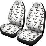 Black And White Dachshund Pattern Print Universal Fit Car Seat Covers