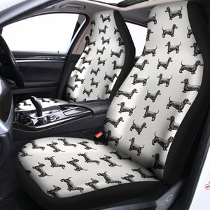 Black And White Dachshund Pattern Print Universal Fit Car Seat Covers