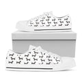 Black And White Dachshund Pattern Print White Low Top Sneakers