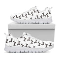 Black And White Dachshund Pattern Print White Running Shoes