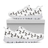 Black And White Dachshund Pattern Print White Sneakers