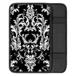 Black And White Damask Pattern Print Car Center Console Cover