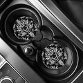 Black And White Damask Pattern Print Car Coasters