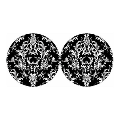 Black And White Damask Pattern Print Car Coasters